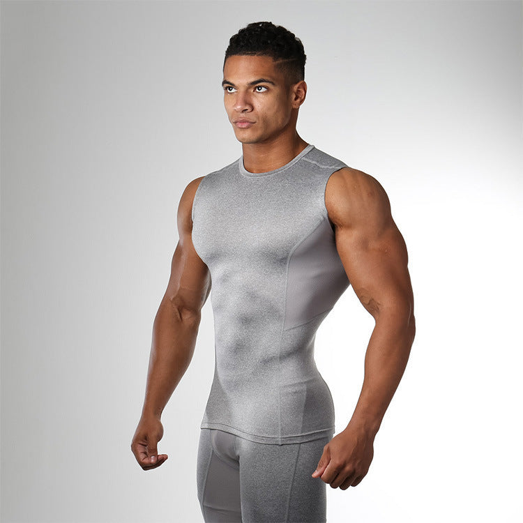 Fashionable Men's Summer Slim-Fit Running Training Compression ShirtBreathable Moisture-Wicking Quick-Dry Sport Wear