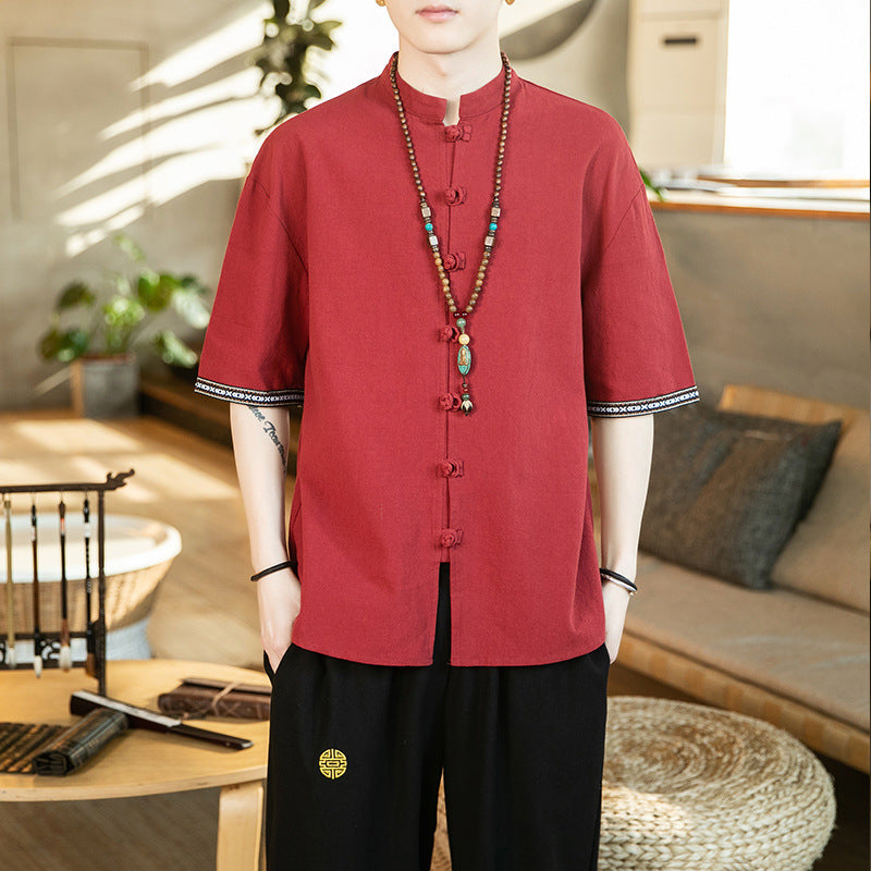 Thai Traditional Clothing for Men | Ethnic Top | Yunnan Travel Wear